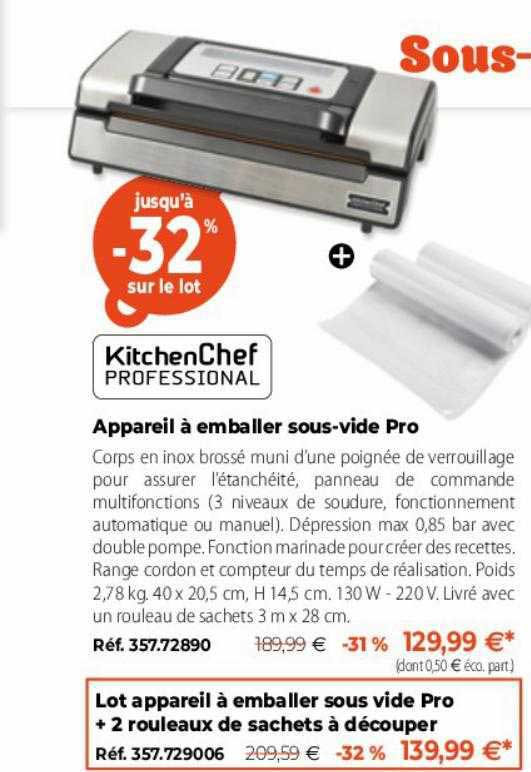 Appareil à Emballer Sous-vide Pro Kitchen Chef Professional