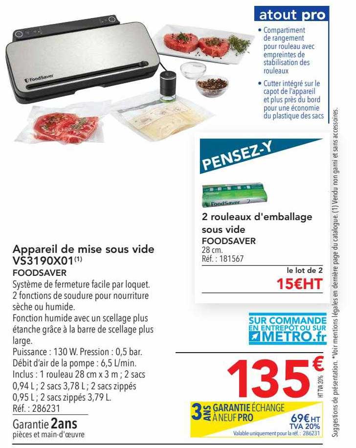 appareil de mise sous vide vs3190x01 foodsaver