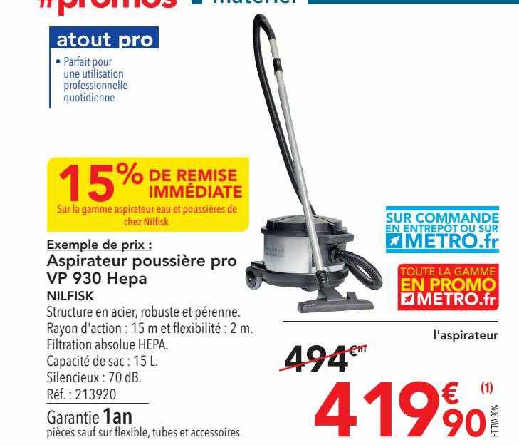 aspirateur poussière pro vp 930 hepa nilfisk