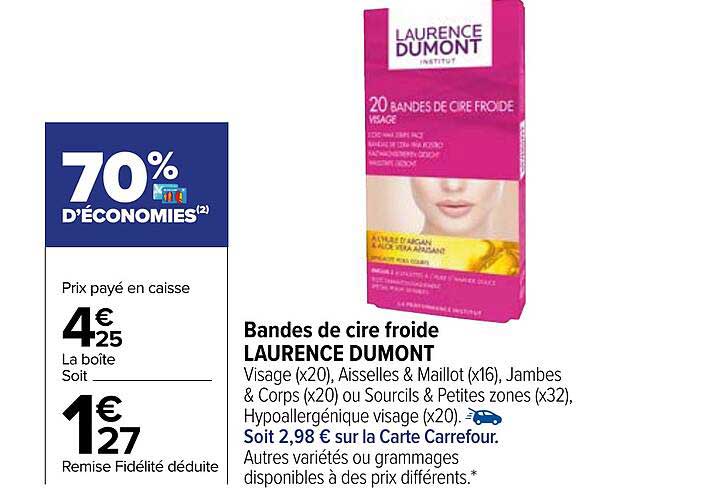 bandes de cire froide laurence dumont
