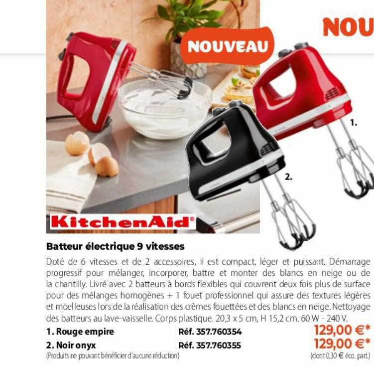 Batteur électrique 9 Vitesses KitchenAid