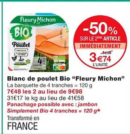 blanc de poulet bio " fleury michon"