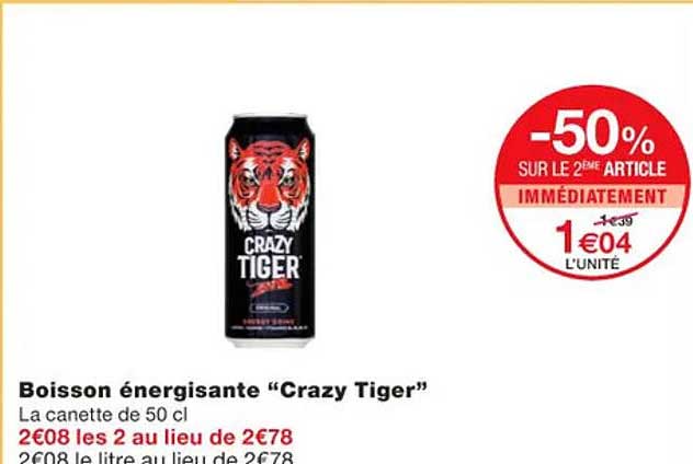 boisson énergisante "crazy tiger"