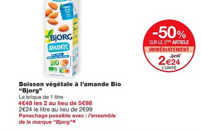 boisson végétale à l'amande bio "bjorg"