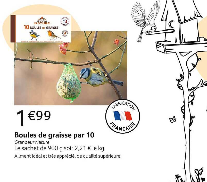 boules de graisse par 10 grandeur nature