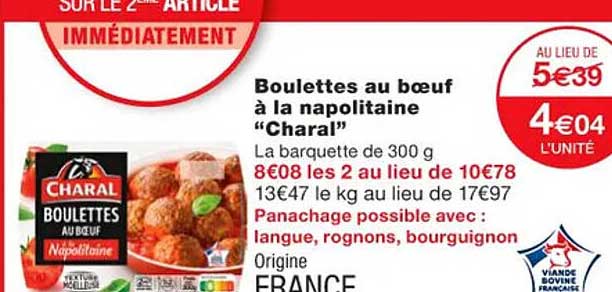 Boulettes Au Boeuf à La Napolitaine "charal"