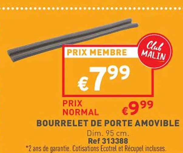 bourrelet de porte amovible