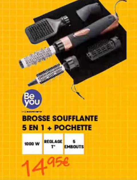 brosse soufflante 5 en 1 + pochette be you