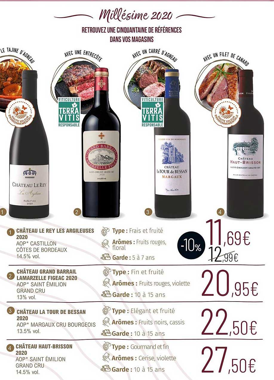 château le rey les argileuses 2020, château grand barrail lamarzelle figeac 2020, château la tour de bessan 2020, château haut-brisson 2020