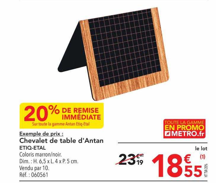 chevalet de table d'antan etiq-etal