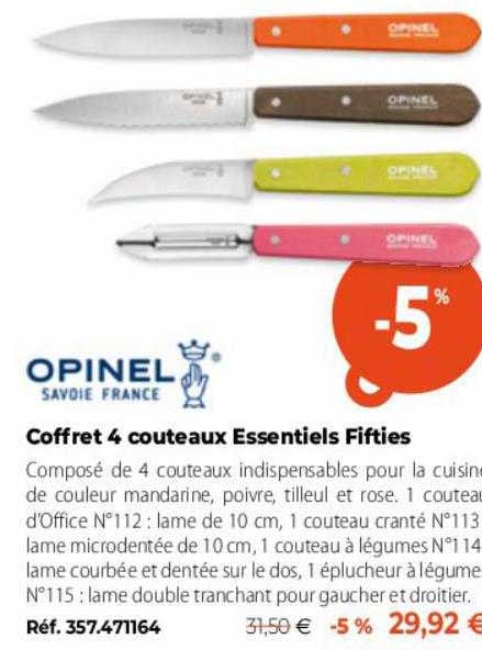 coffret 4 couteaux essentiels fifties opinel savoie france