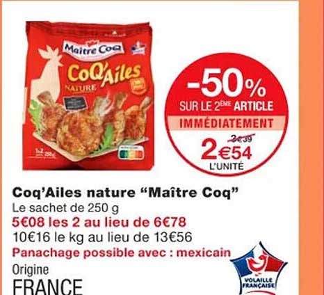 coq'ailes nature "maître coq"