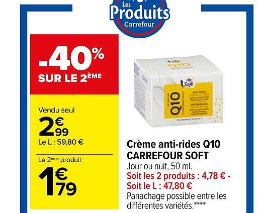 crème anti-rides q10 carrefour soft