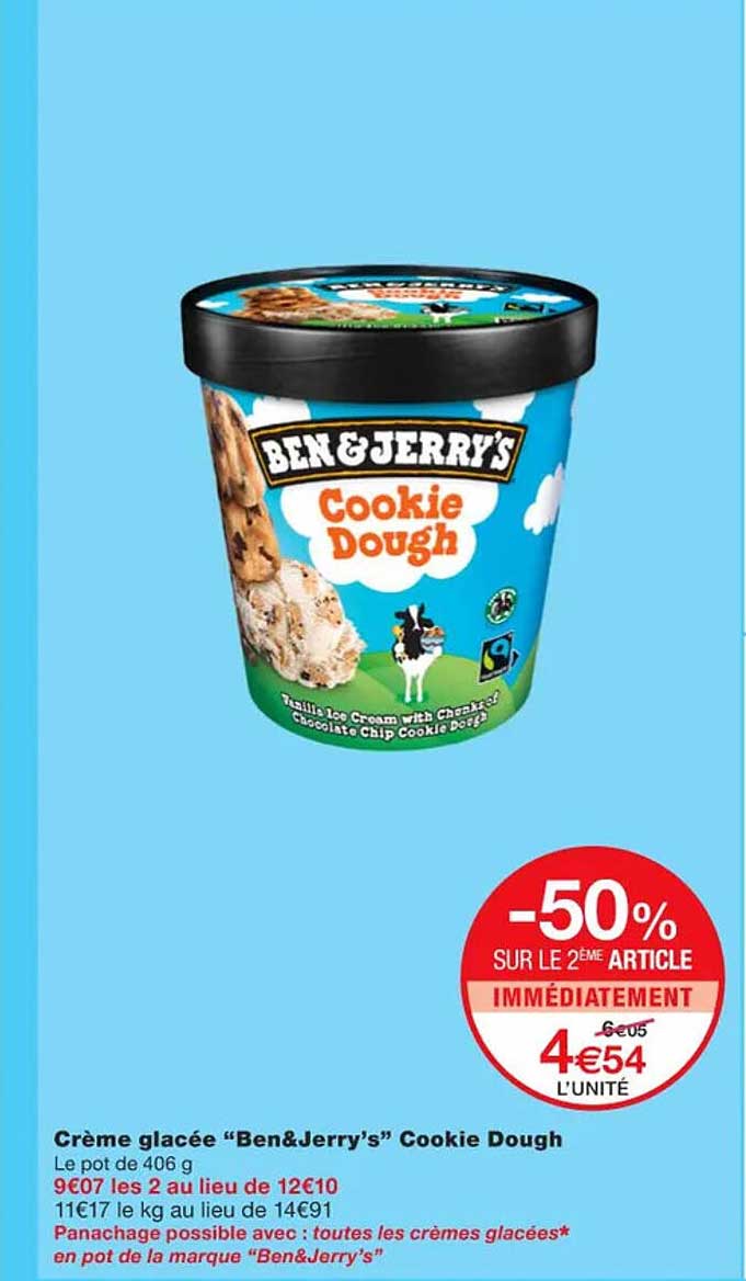 crème glacée "ben&jerry's" cookie dough
