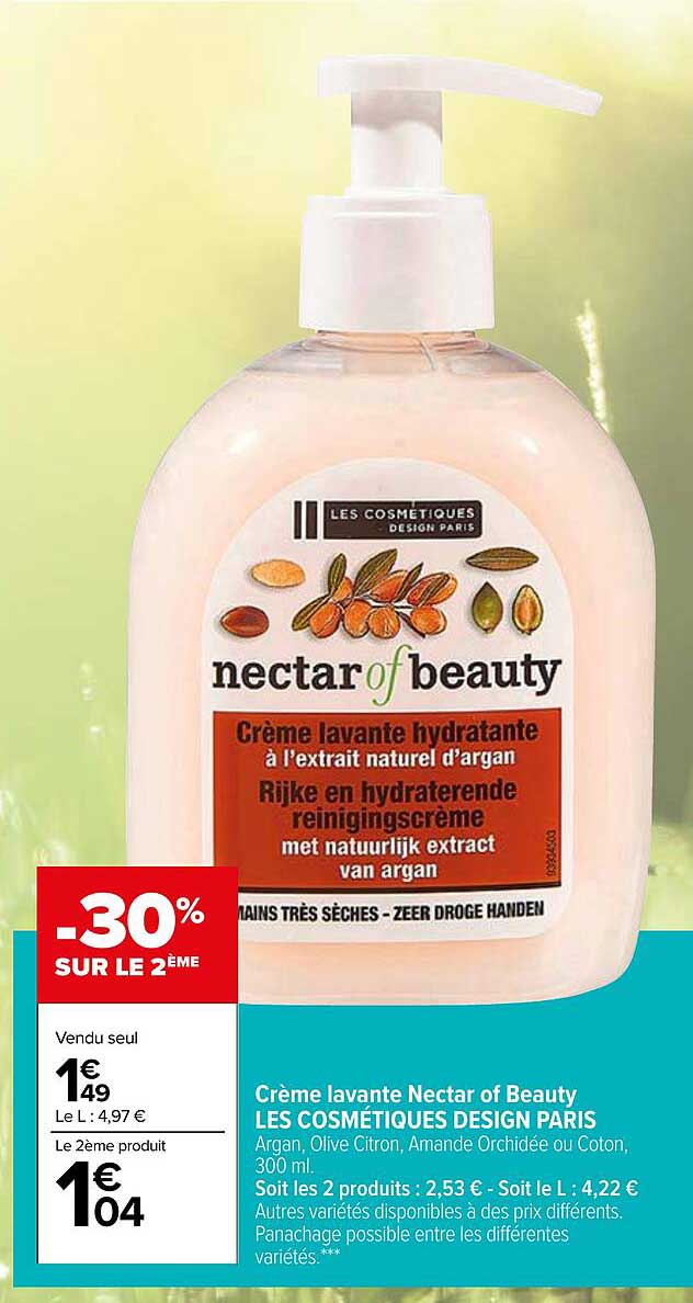 crème lavante nectar of beauty les cosmétiques design paris
