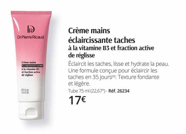 Crème Mains éclaircissante Taches à La Vitamine B3 Et Fraction Active De Réglisse