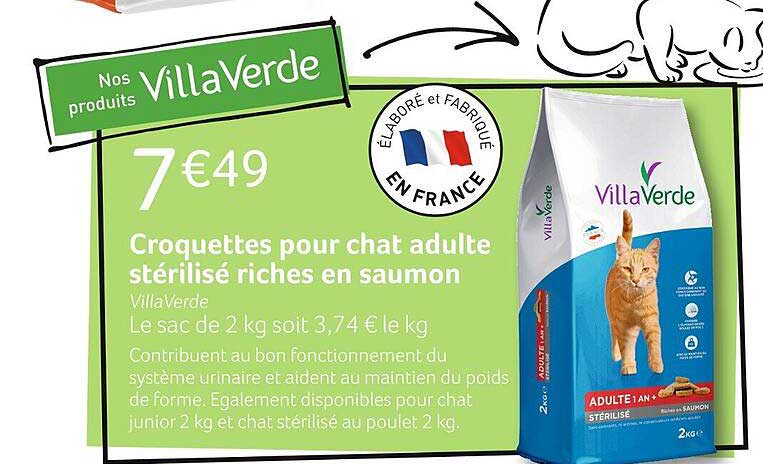 croquettes pour chat adulte stérilisé riches en saumon