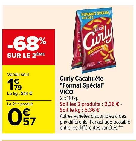 curly cacahuète "format spécial" vico
