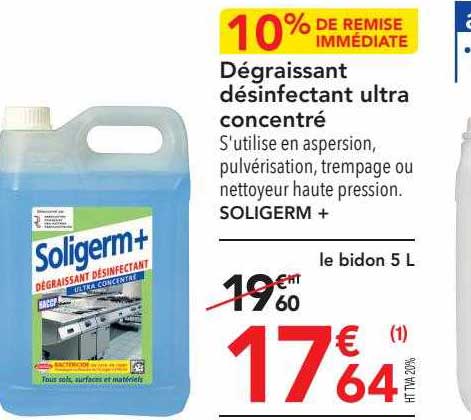dégraissant désinfectant ultra concentré soligerm+