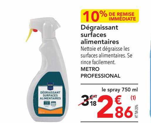 dégraissant surfaces alimentaires metro professional