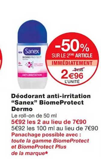 déodorant anti-irritation "sanex" biomeprotect dermo