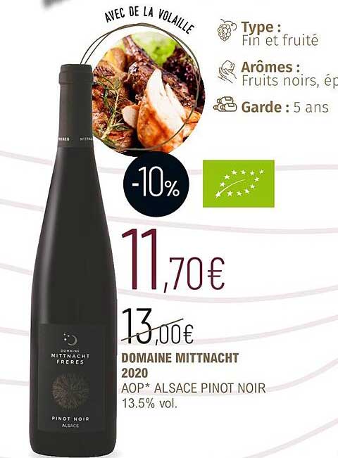 domaine mittnacht 2020 aop alsace pinot noir 13.5% vol.