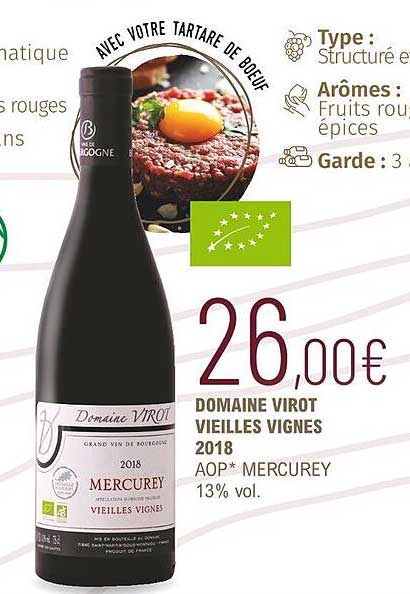 domaine virot vieilles vignes 2018 aop mercurey 13% vol.