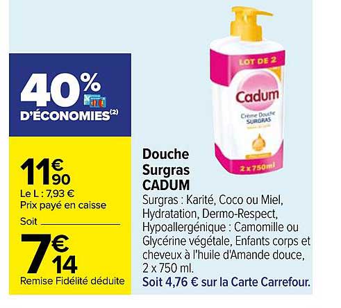 douche surgras cadum