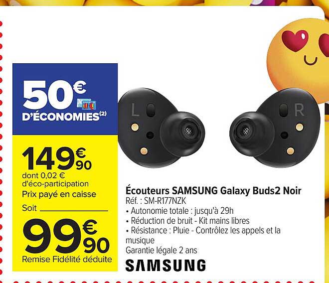 écouteurs Samsung Galaxy Buds2 Noir