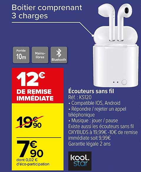 écouteurs sans fil kool star