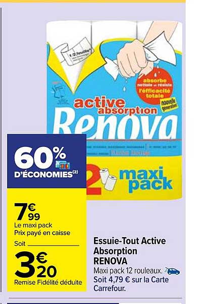essuie-tout active absorption renova