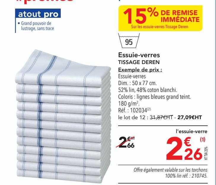 essuie-verres tissage deren