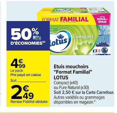 étuis mouchoirs "format familial" lotus