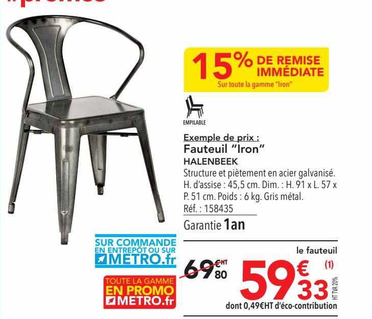 fauteuil "iron" halenbeek