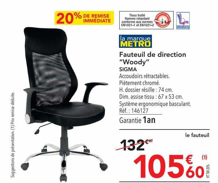 fauteuil de direction "woody" sigma