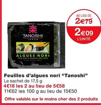 feuilles d'algues nori "tanoshi"