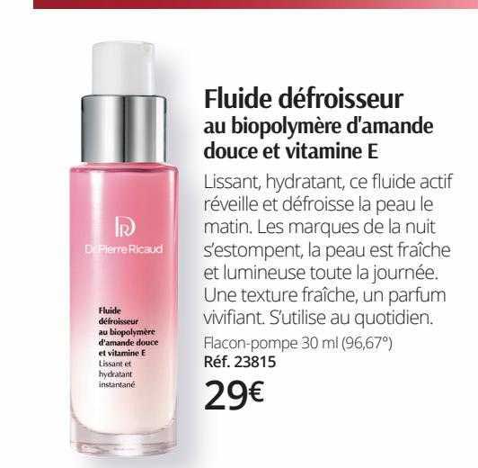 fluide défroisseur au biopolymère d'amande douce et vitamine e