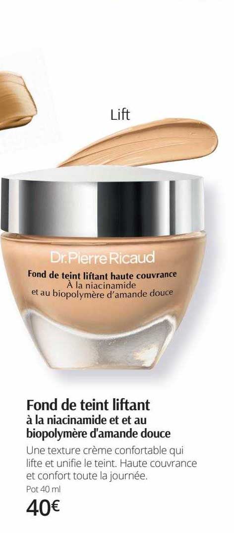 fond de teint liftant à la niacinamide et au biopolymère d'amande douce