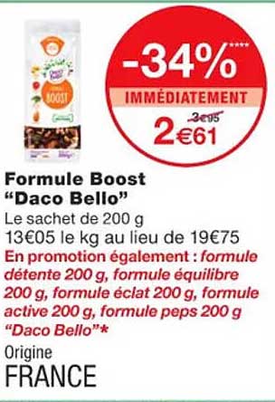 formule boost "daco bello"