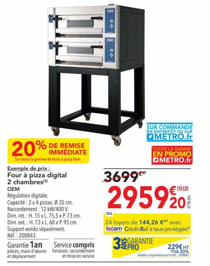 four à pizza digital 2 chambres oem