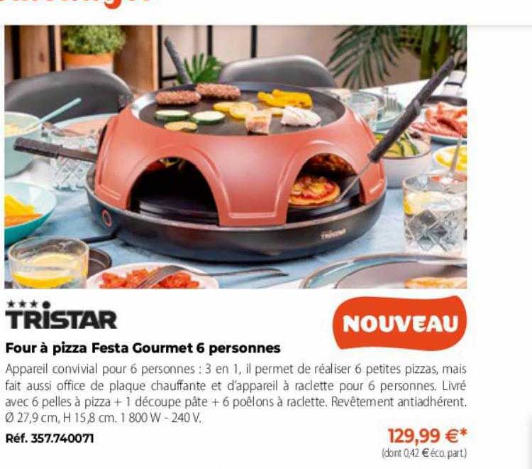 four à pizza festa gourmet 6 personnes tristar