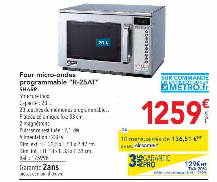 four micro-ondes programmable "r-25at" sharp