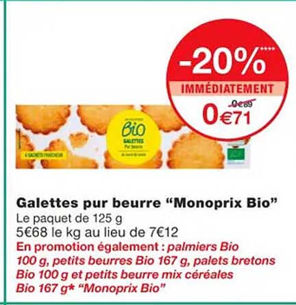 Galettes Pur Beurre "monoprix Bio"