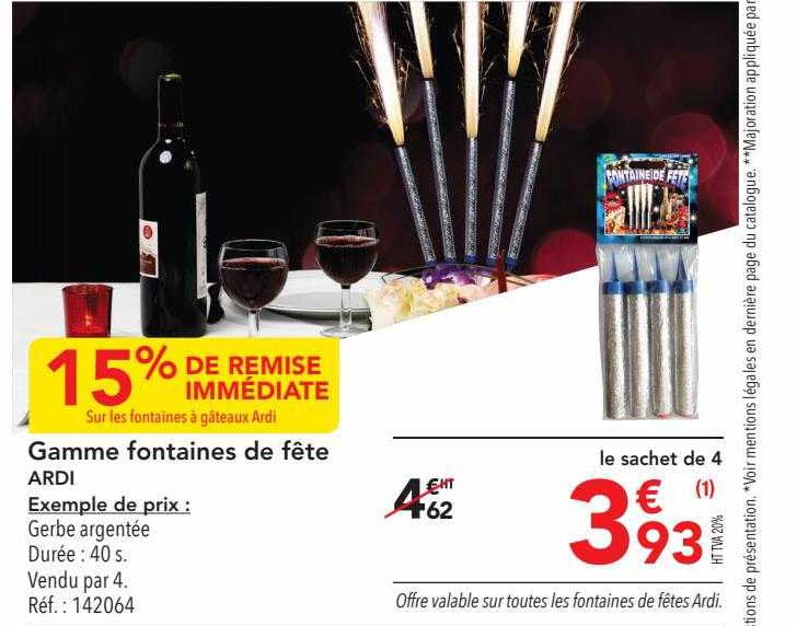 gamme fontaines de fête ardi