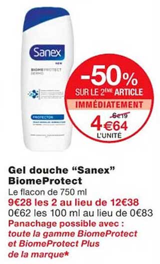 gel douche "sanex" biomeprotect