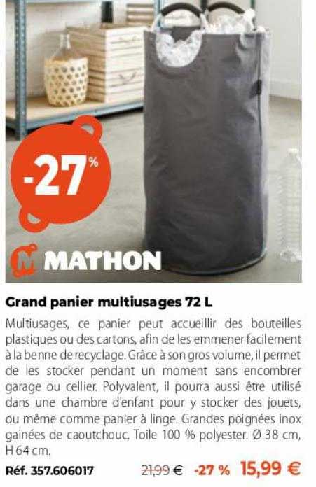 grand panier multiusages 72l mathon