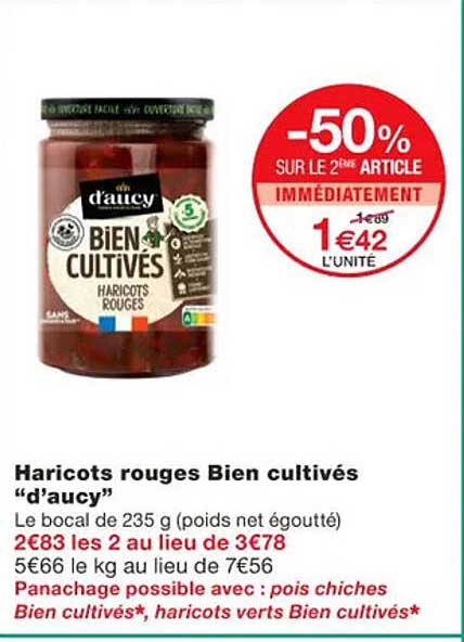 haricots rouges bien cultivés "d'aucy"