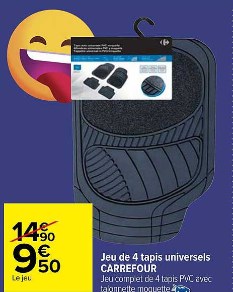jeu de 4 tapis universels carrefour