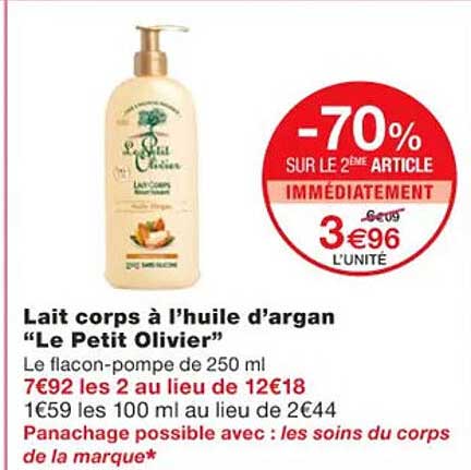 Lait Corps à L'huile D'argan "le Petit Olivier"