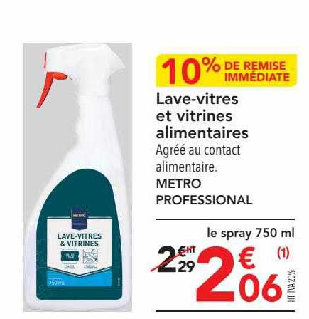 lave-vitres et vitrines alimentaires metro professional
